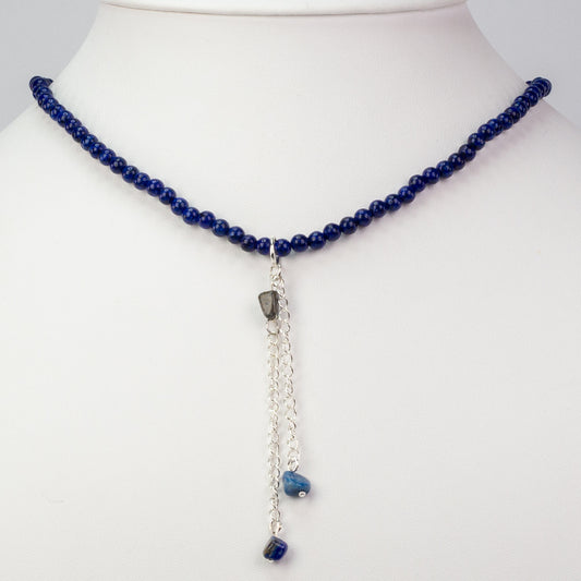 Silberhalskette mit Lapislazuli