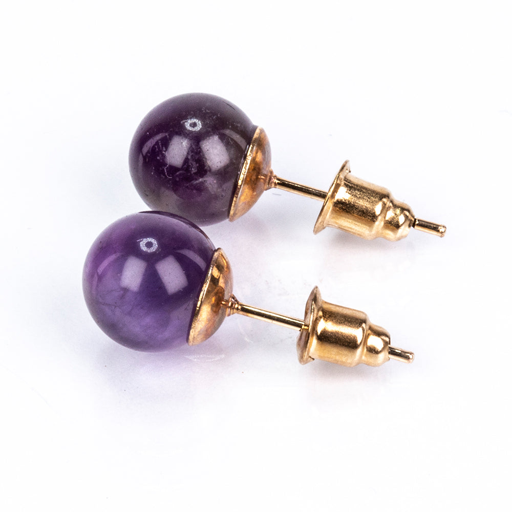 Schmuckgarnitur aus aus goldplattierter Legierung mit rotem Achat und Amethyst 2 