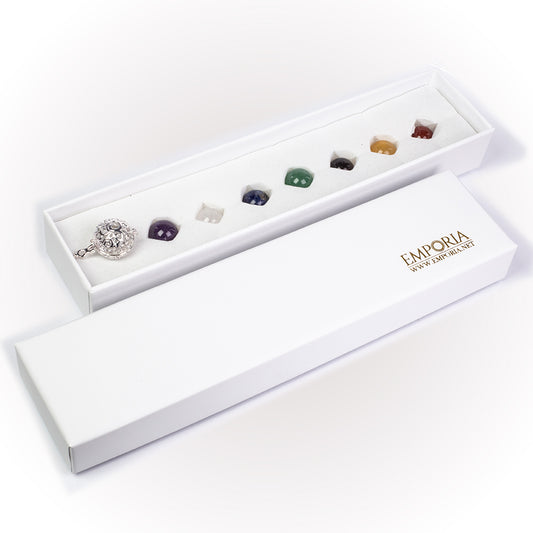 Halskette aus goldplattierter Legierung mit Amethyst und Lapislazuli