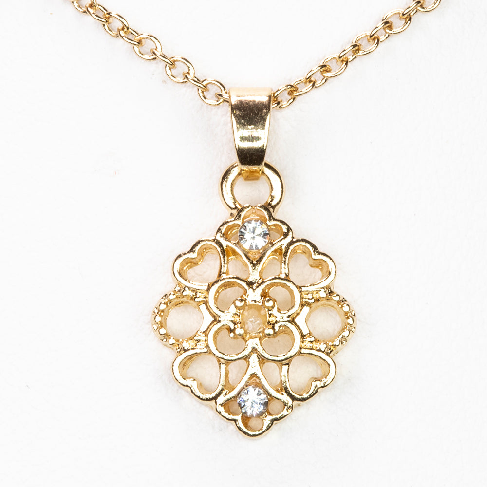 Halskette aus goldplattierter Legierung mit weißem Emporia® Kristall 1 