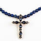 Halskette aus goldplattierter Legierung mit Lapislazuli und blauem Emporia®-Kristall