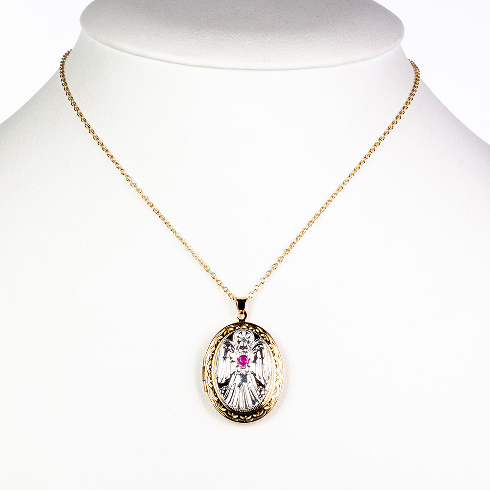 Halskette mit aufklappbarem Schutzengel-Medaillon 1 