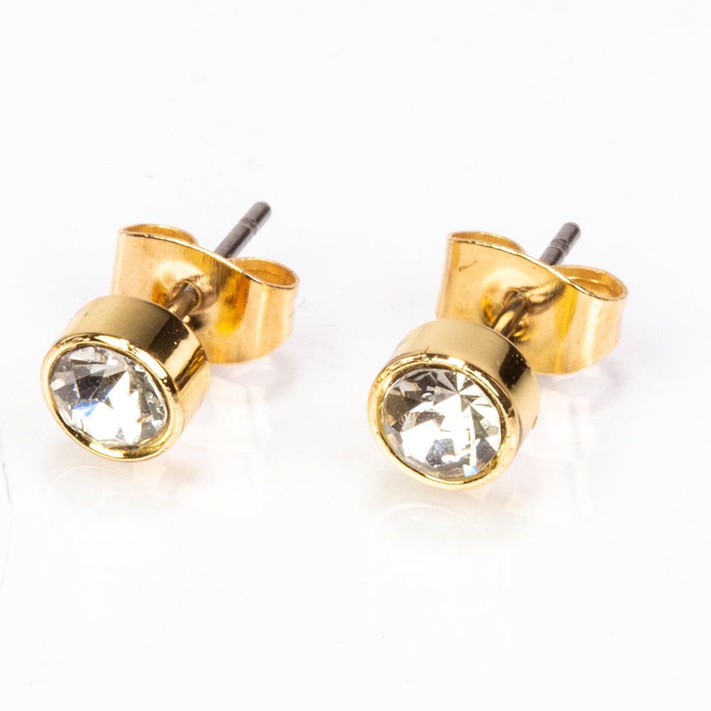 Uhr aus goldplattierter Legierung mit Smaragd und weißem Emporia® Kristall 11 