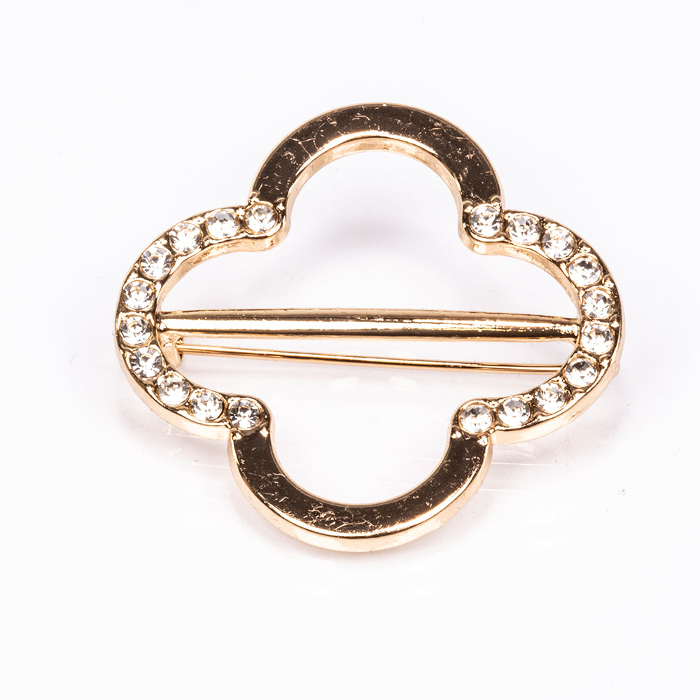 Schmuckgarnitur aus aus goldplattierter Legierung mit weißem Emporia® Kristall 5 