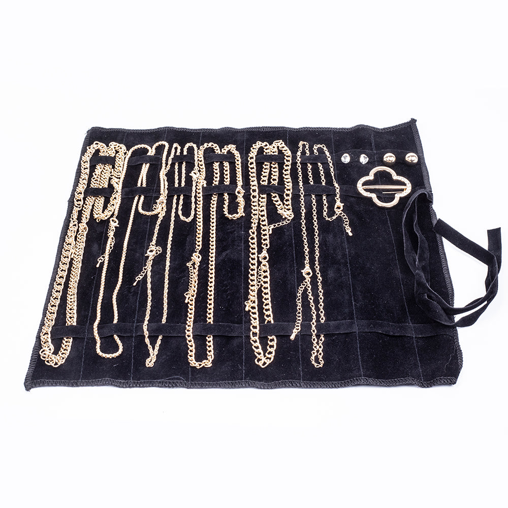 Schmuckgarnitur aus aus goldplattierter Legierung mit weißem Emporia® Kristall 12 