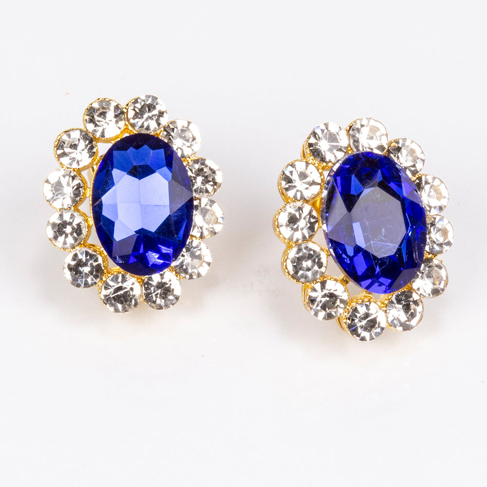 Schmuckgarnitur aus aus goldplattierter Legierung mit blauem Emporia®-Kristall und weißem Emporia® Kristall 3 