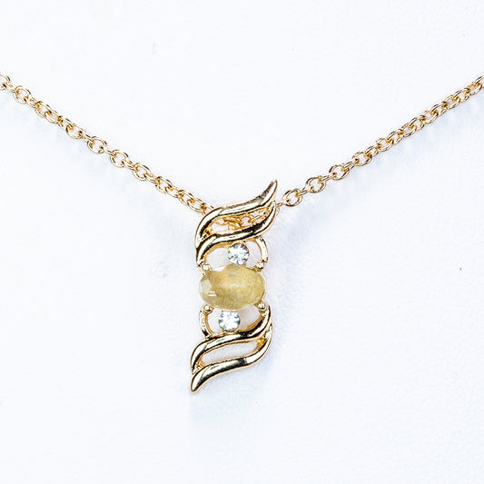 Halskette aus goldplattierter Legierung mit weißem Emporia® Kristall
