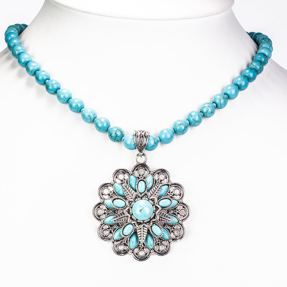 Schmuckgarnitur aus aus goldplattierter Legierung mit Türkis 3 