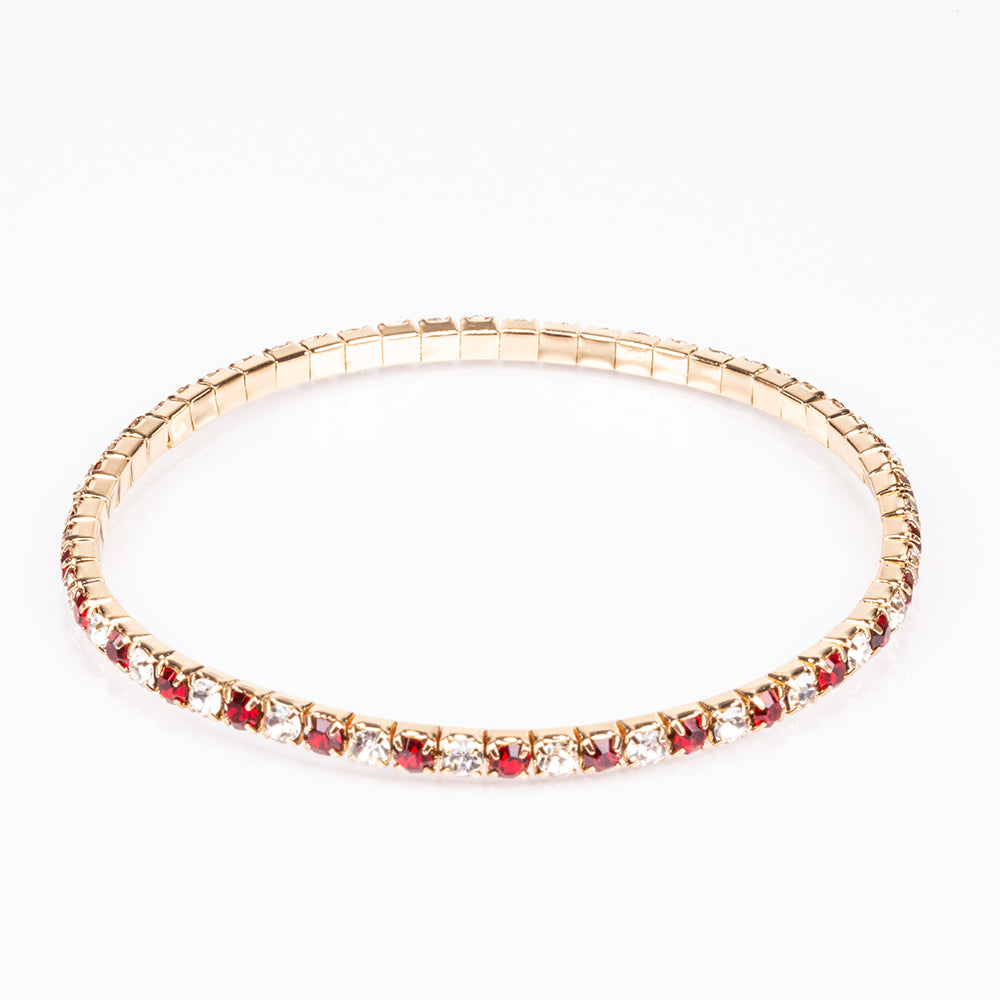 Uhr aus goldplattierter Legierung mit rotem Emporia®-Kristall 8 