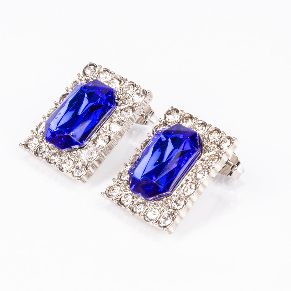 Uhr aus goldplattierter Legierung mit blauem Emporia®-Kristall und weißem Emporia® Kristall 12 