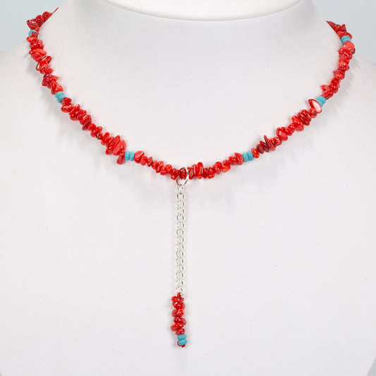 Silberhalskette mit Türkis