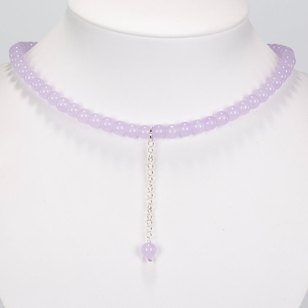 Silberhalskette mit Jade 1 