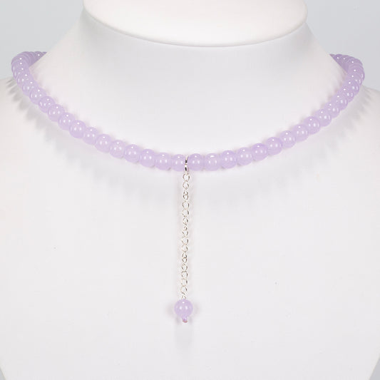 Silberhalskette mit Jade