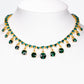 Schmuckgarnitur aus aus goldplattierter Legierung mit grünem Emporia® Kristall