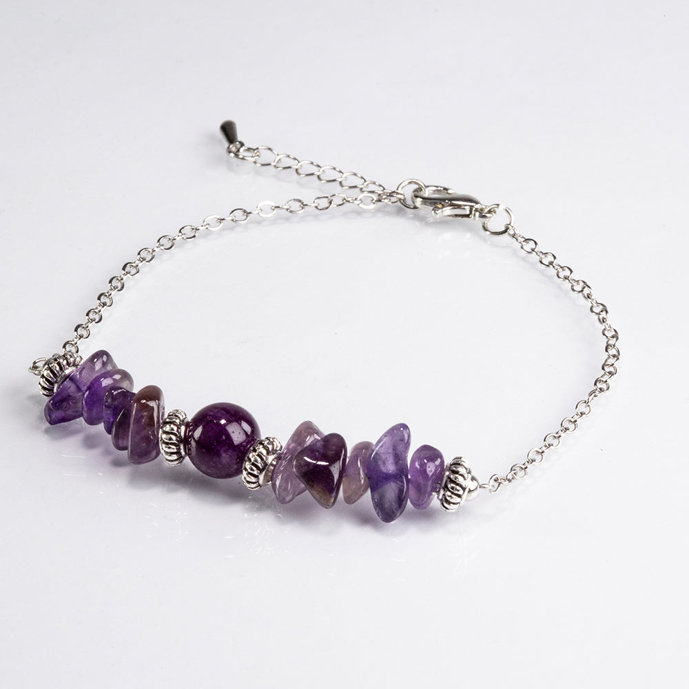Schmuckgarnitur aus aus goldplattierter Legierung mit Amethyst