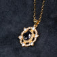 Halskette aus goldplattierter Legierung mit Saphir und weißem Emporia® Kristall