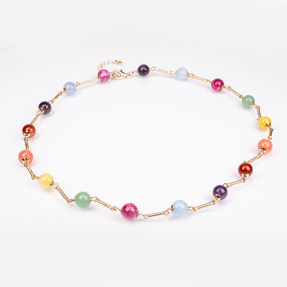 Schmuckgarnitur aus aus goldplattierter Legierung mit Amethyst und Jade