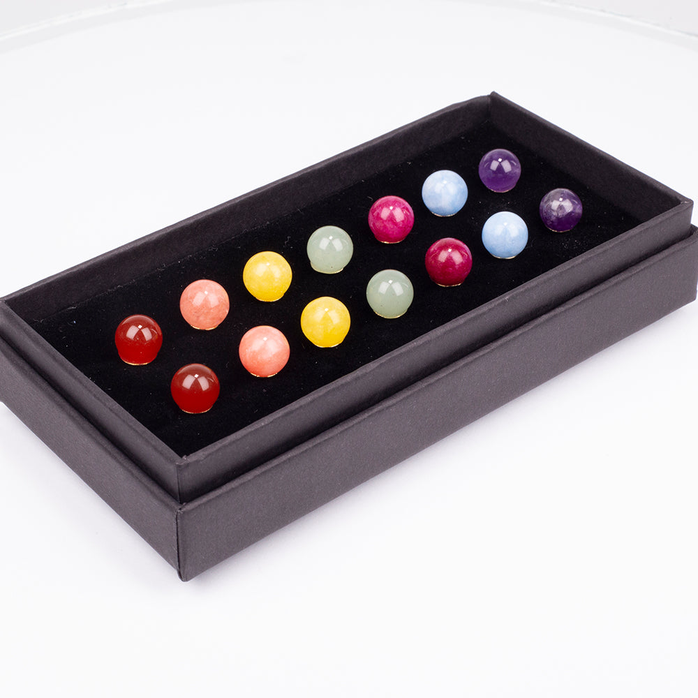 Schmuckgarnitur aus aus goldplattierter Legierung mit Amethyst und Jade 4 