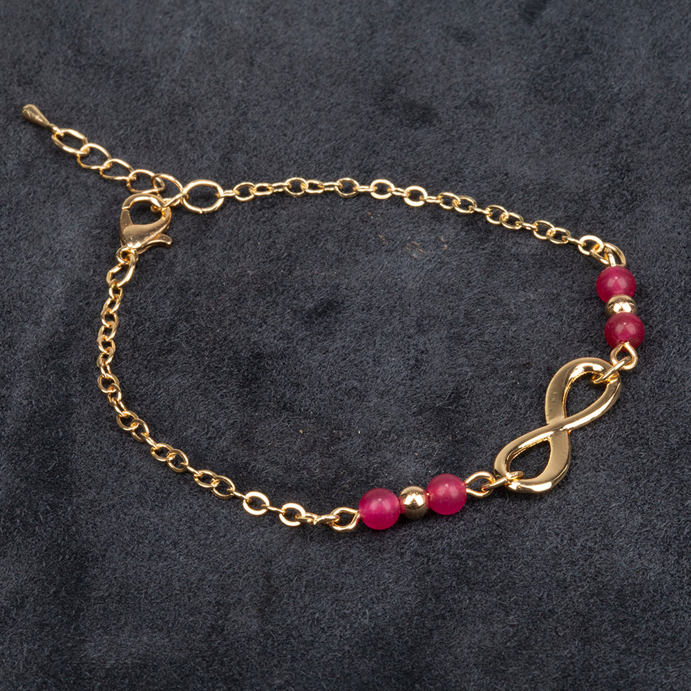 Armband aus goldplattiertesr Legierung mit Rubin