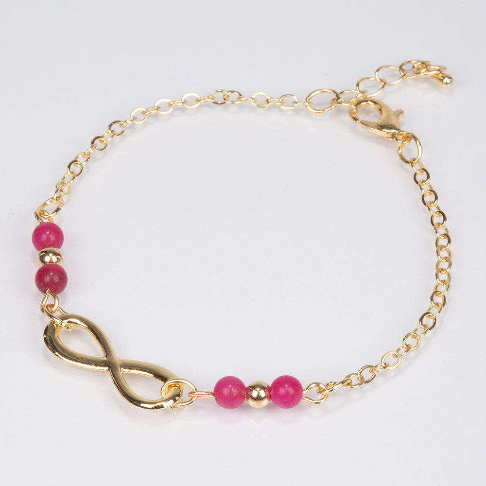 Armband aus goldplattiertesr Legierung mit Rubin 4 