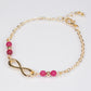 Armband aus goldplattiertesr Legierung mit Rubin