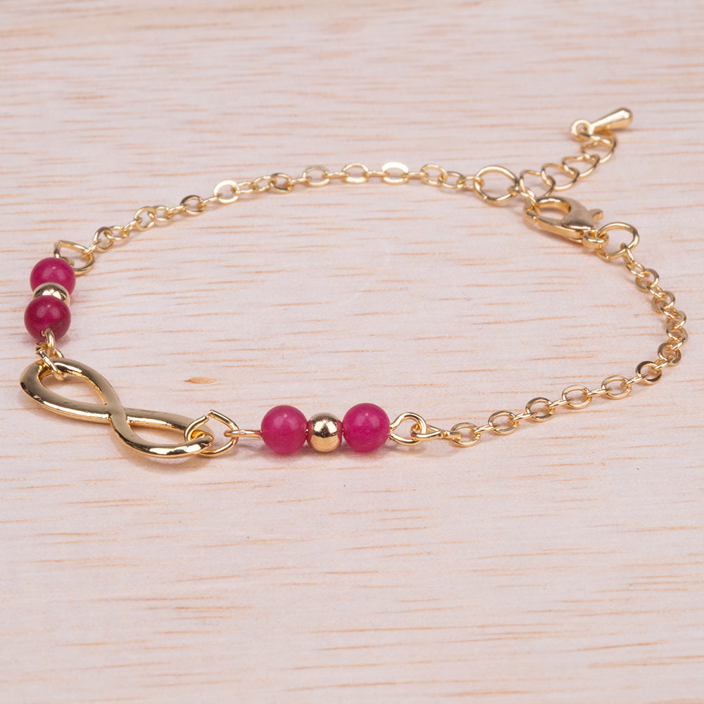 Armband aus goldplattiertesr Legierung mit Rubin