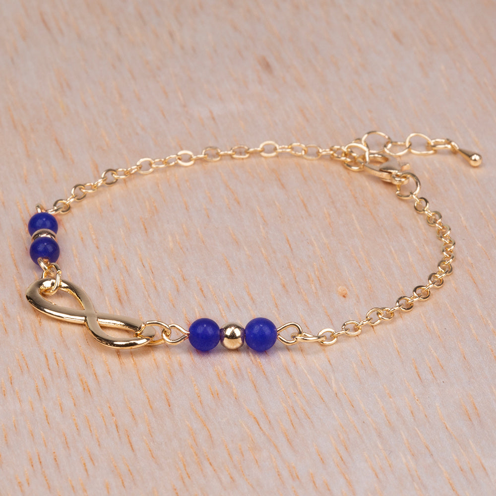 Armband aus goldplattiertesr Legierung mit Saphir