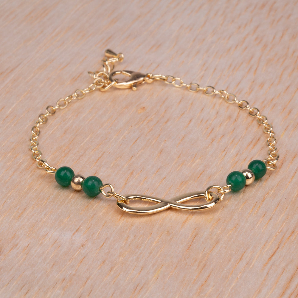 Armband aus goldplattiertesr Legierung mit Smaragd