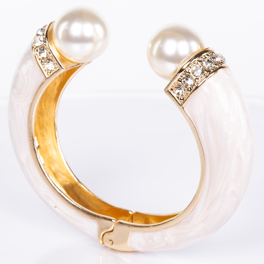 Armband aus goldplattiertesr Legierung mit weißem Emporia® Kristall 2 