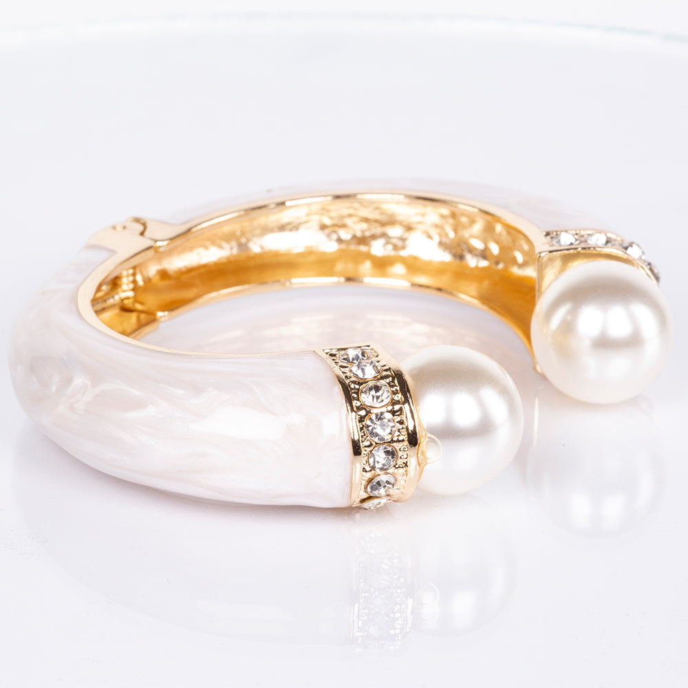 Armband aus goldplattiertesr Legierung mit weißem Emporia® Kristall 4 