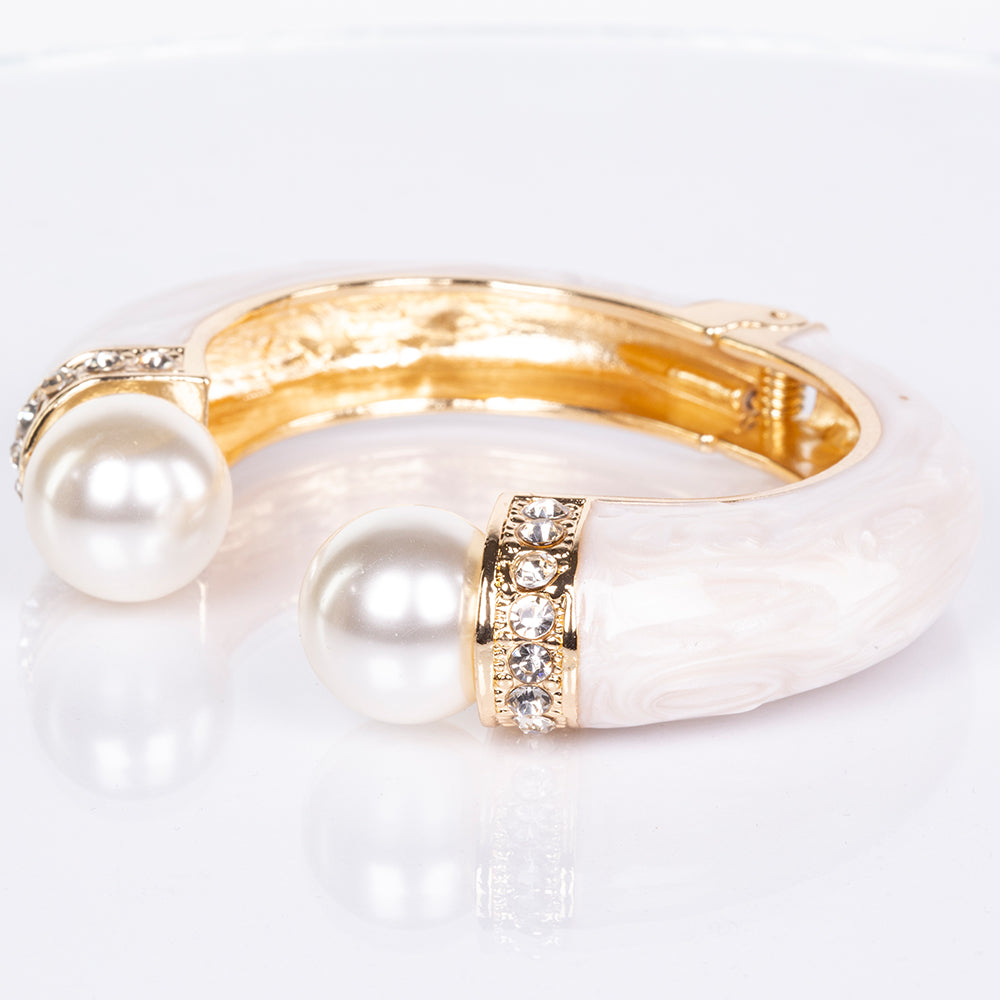 Armband aus goldplattiertesr Legierung mit weißem Emporia® Kristall 5 