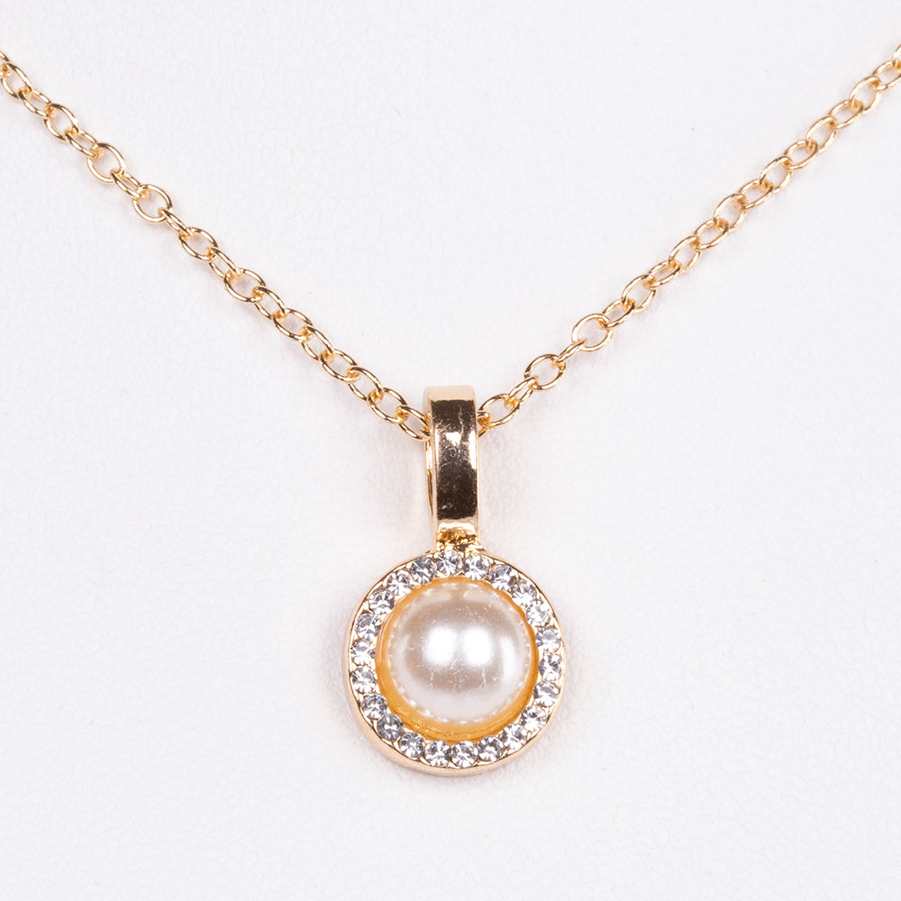 Halskette aus goldplattierter Legierung mit weißem Emporia® Kristall 3 