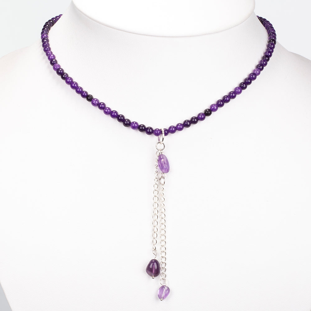 Silberhalskette mit Amethyst