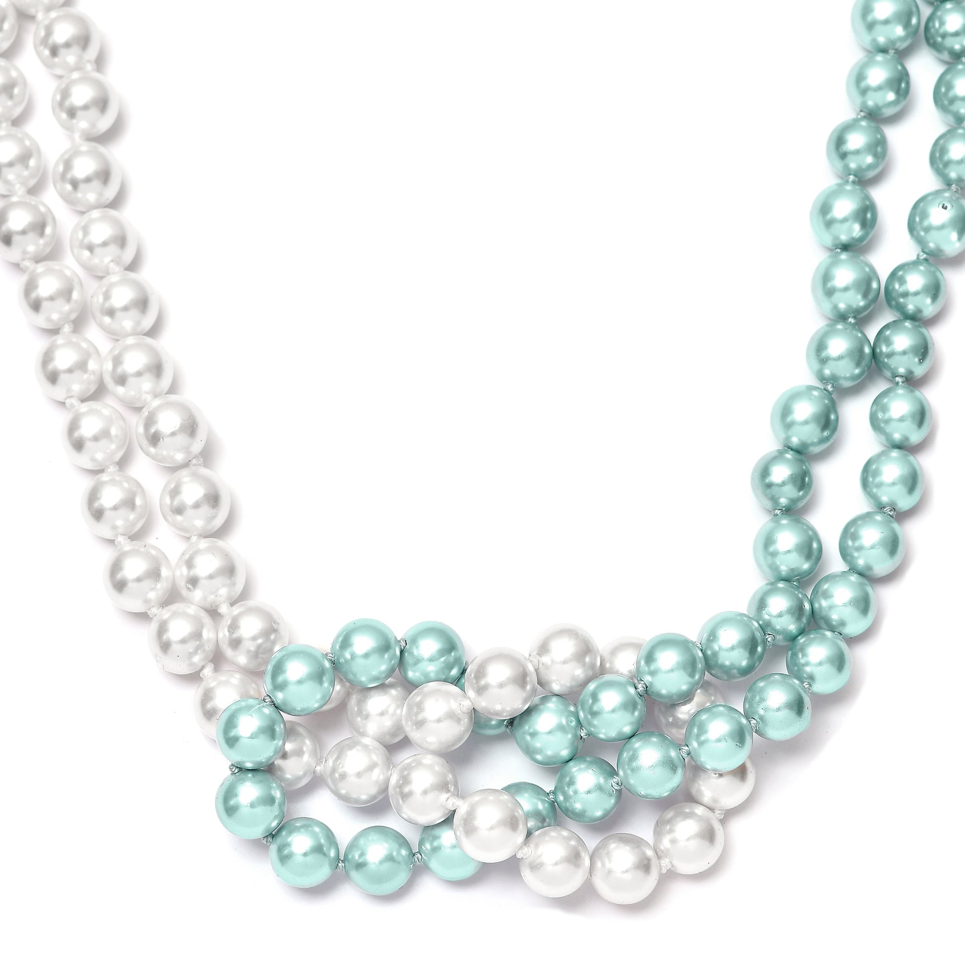 Silberhalskette mit weißer Süßwasserperle und grüner Perle 3 