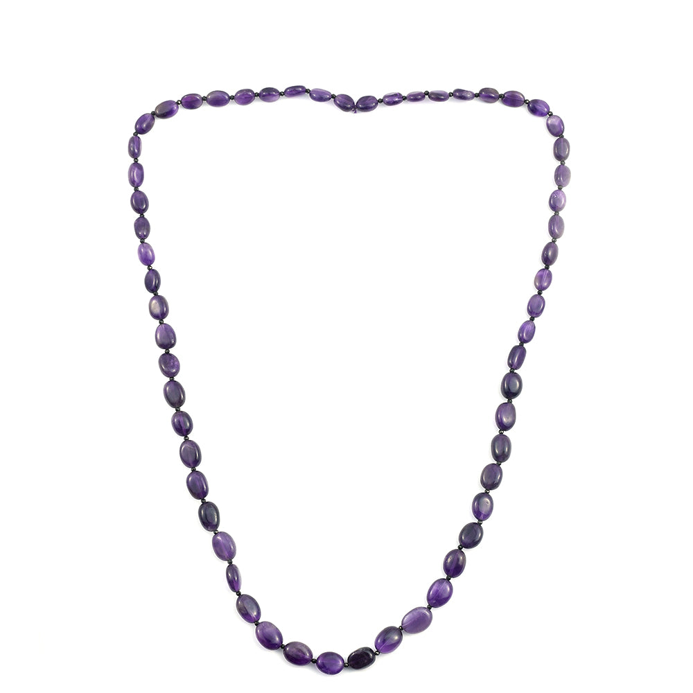 Nugget Halskette mit Amethyst und schwarzem Spinell 2 