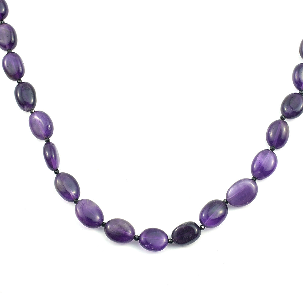 Nugget Halskette mit Amethyst und schwarzem Spinell 3 