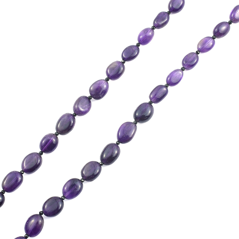 Nugget Halskette mit Amethyst und schwarzem Spinell 4 