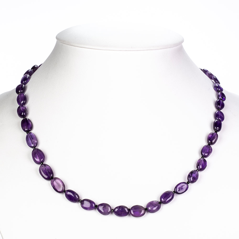 Nugget Halskette mit Amethyst und schwarzem Spinell 5 