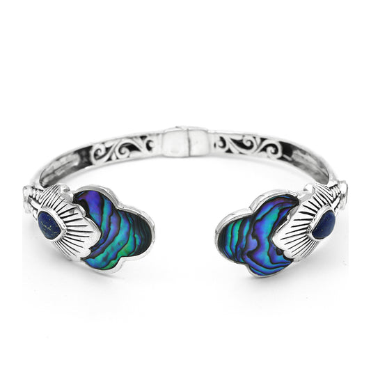 Silberarmband mit Abalone Muschel und Lapislazuli