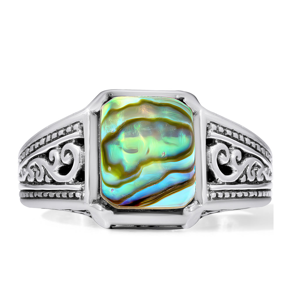 Silberring mit Abalone Muschel 1 