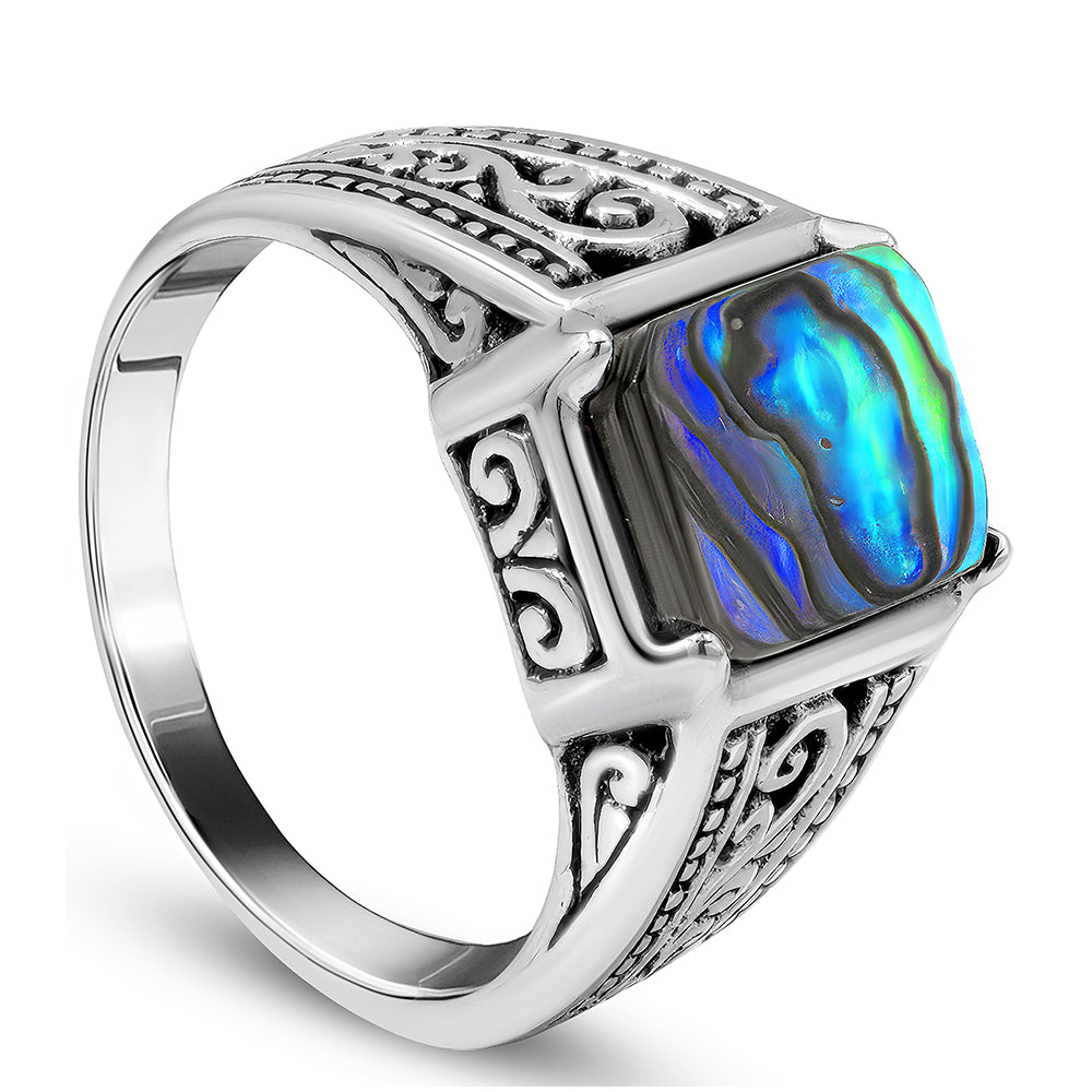 Silberring mit Abalone Muschel 3 