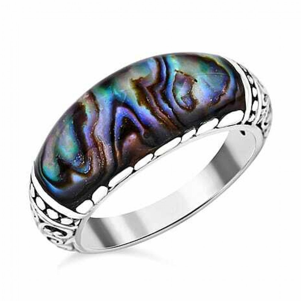 Silberring mit Abalone Muschel 1 