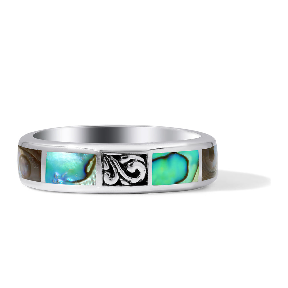 Silberring mit Abalone Muschel 1 