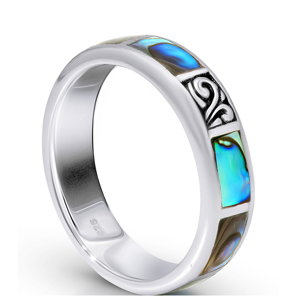 Silberring mit Abalone Muschel 2 
