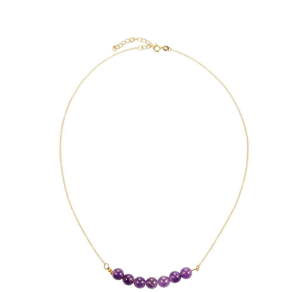 Goldplattierte Silberhalskette mit brasilianischem Amethyst 1 