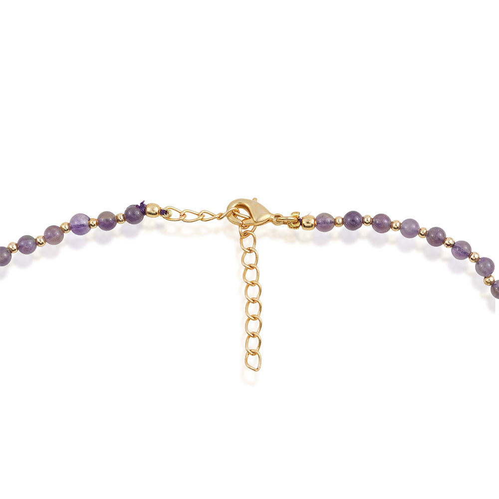 Halskette aus goldplattierter Legierung mit Amethyst