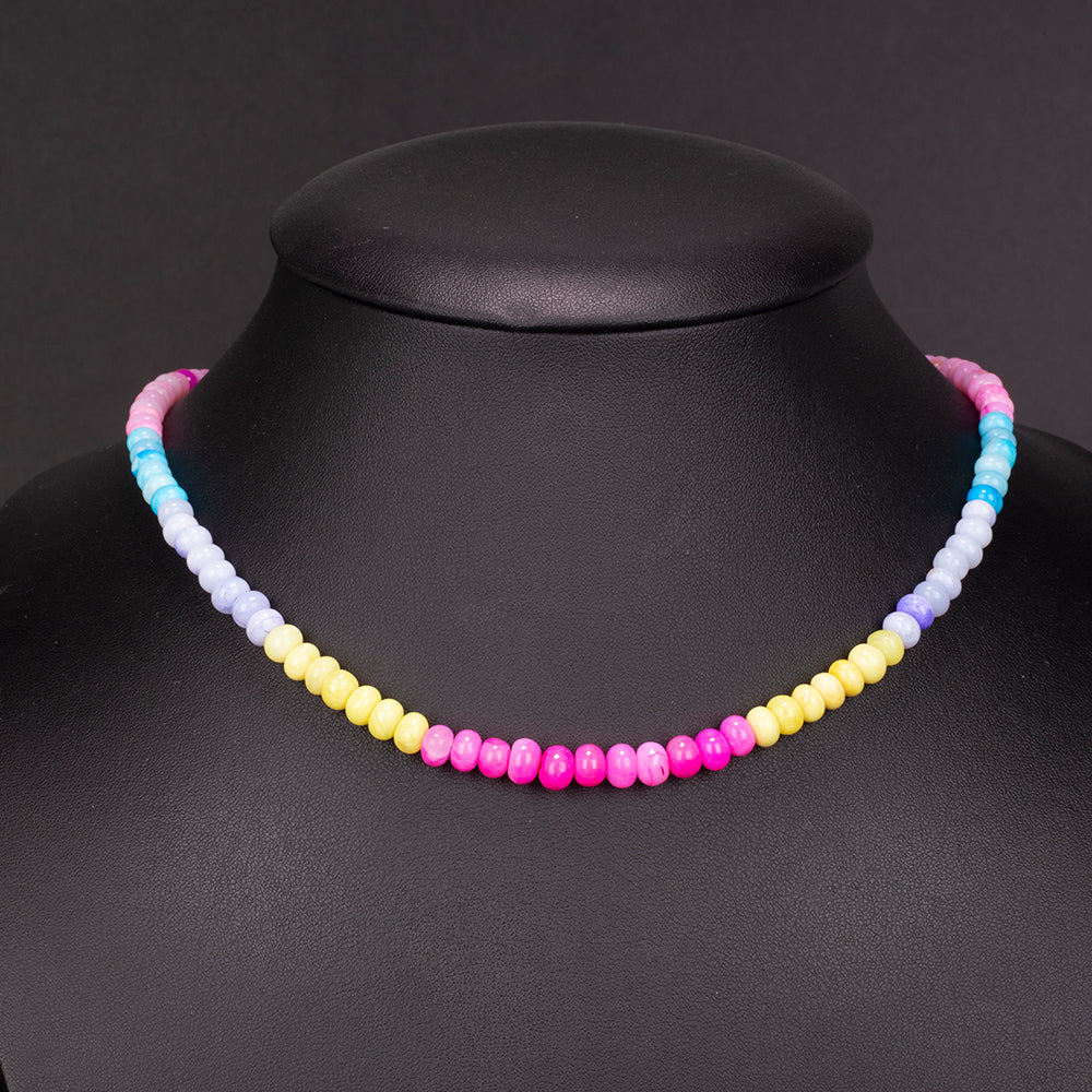 Halskette aus goldplattierter Legierung mit Opal