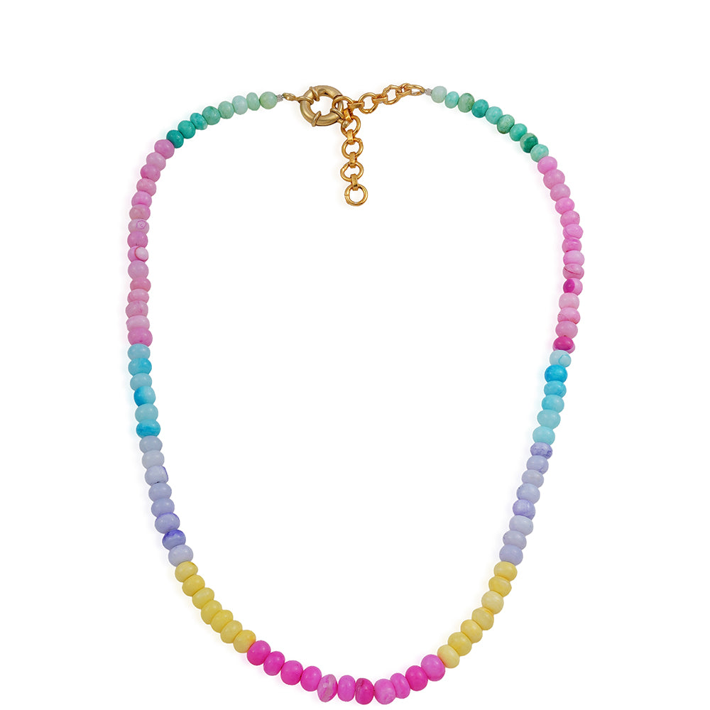 Halskette aus goldplattierter Legierung mit Opal 4 