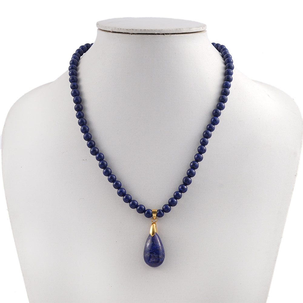 Halskette aus goldplattierter Legierung mit Lapislazuli 3 