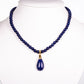 Halskette aus goldplattierter Legierung mit Lapislazuli